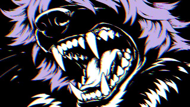 Animated glitch artwork of Star showing sharp teeth